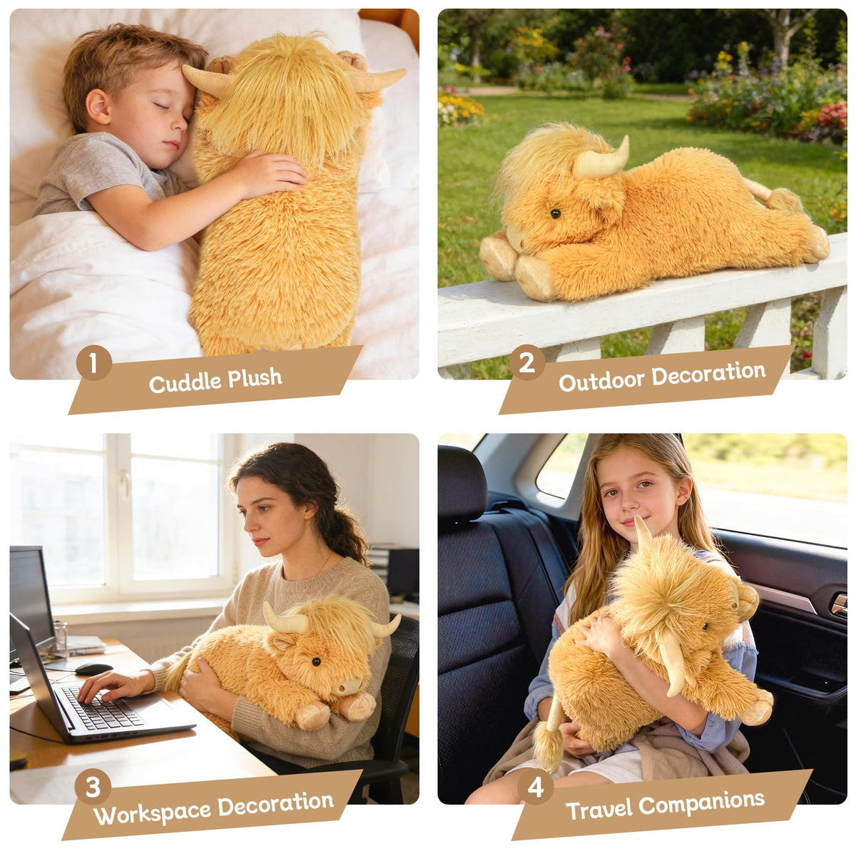 WDXDSOB Highland Cow plush gift-ready, ideal for birthdays or holidays.