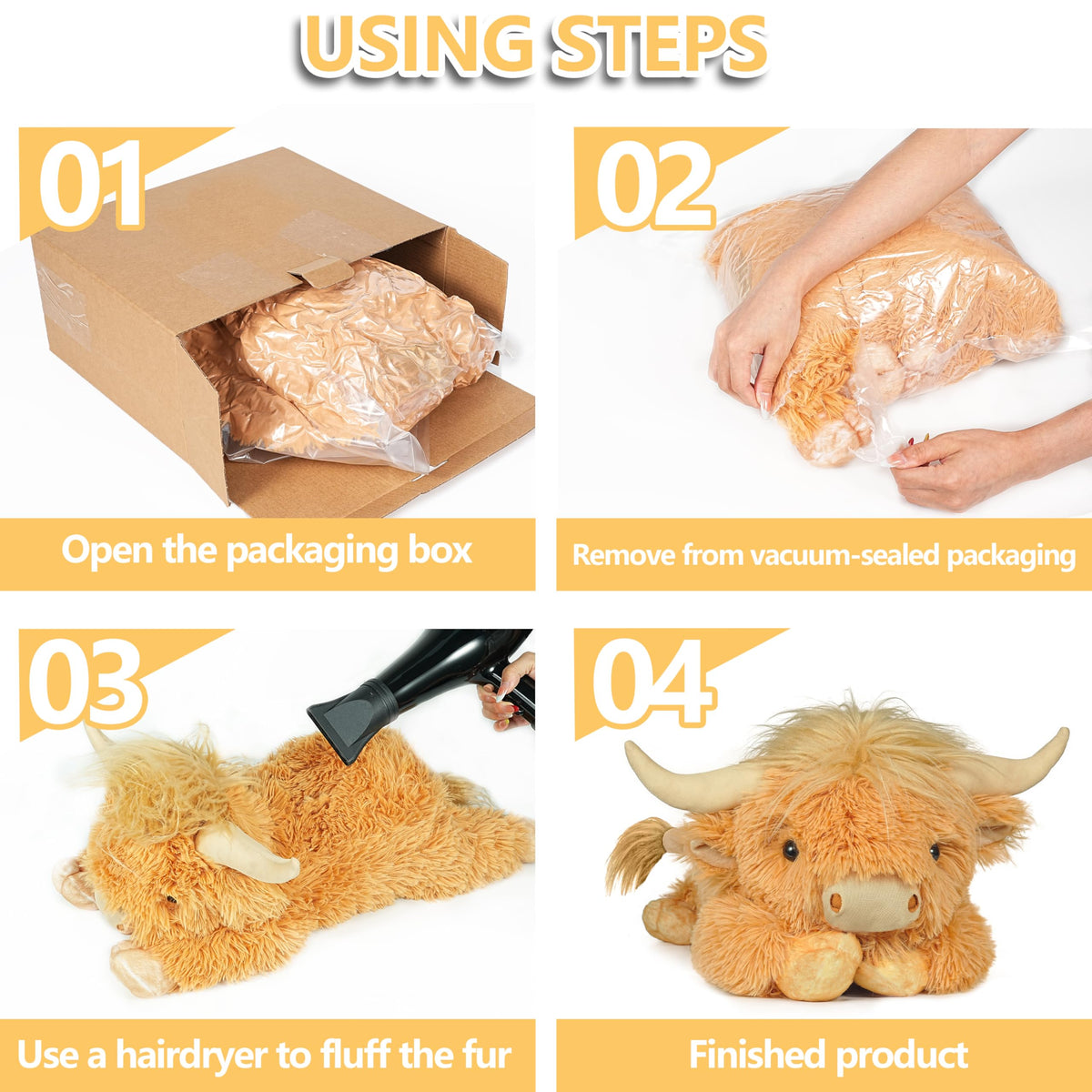 WDXDSOB Highland Cow plush suited for teens and adults seeking comforting decor.