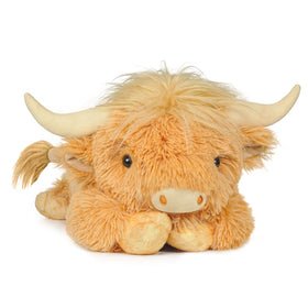 WDXDSOB weighted Highland Cow plush full-length for cozy hugs.