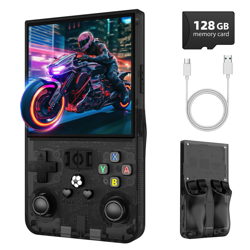 WDYQJE R36MAX retro handheld screen with a 4.0-inch IPS display for crisp visuals.