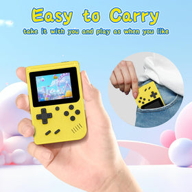 WDYQJE retro gaming console in-use shot demonstrates easy one-handed operation.