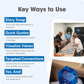 We! Engage Cards activity prompt highlights prompts that spark dialogue and collaboration.