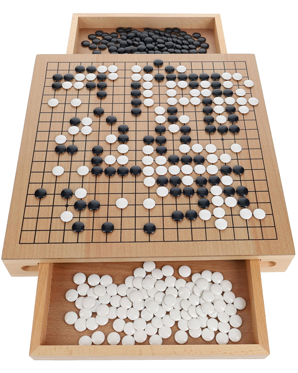 WE Games Go Game Set 12 Inch with pull-out drawers for easy piece storage.