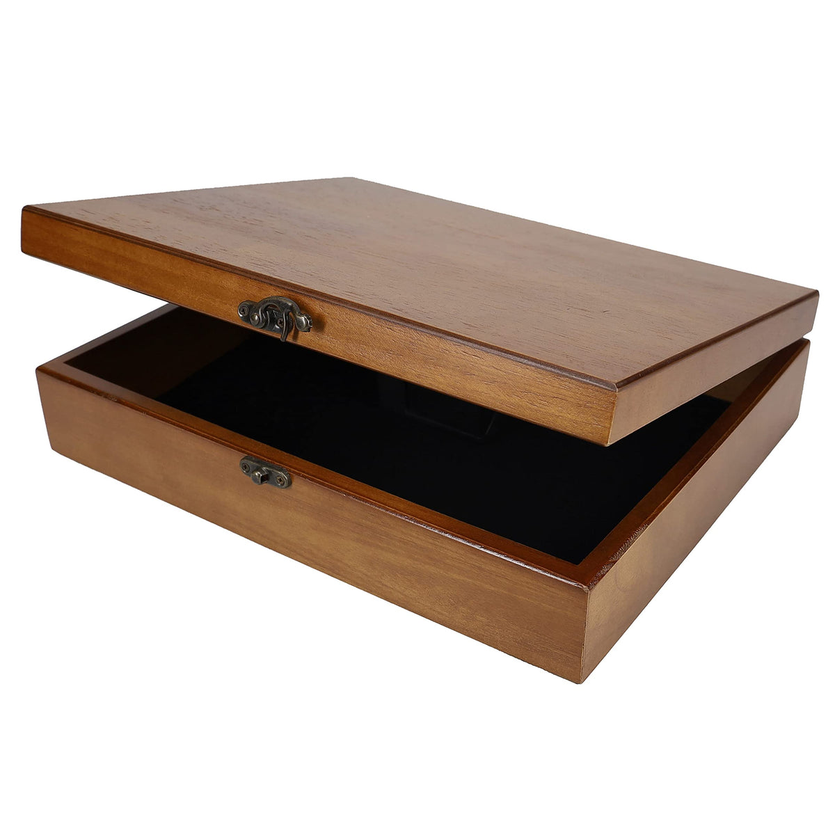 WE Games old-world box with brass latch showing vintage charm and secure storage.
