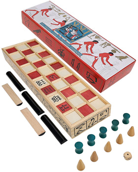 WE Games Senet solid wood board ready for two players and history-inspired play