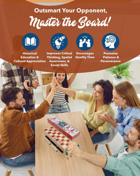 WE Games Senet two-player setup in action supports family game night