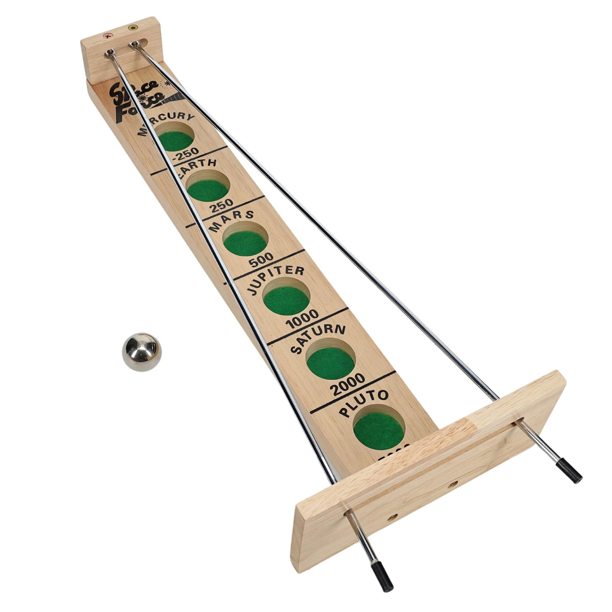 WE Games Shoot the Moon wooden ball and rails for skill-building