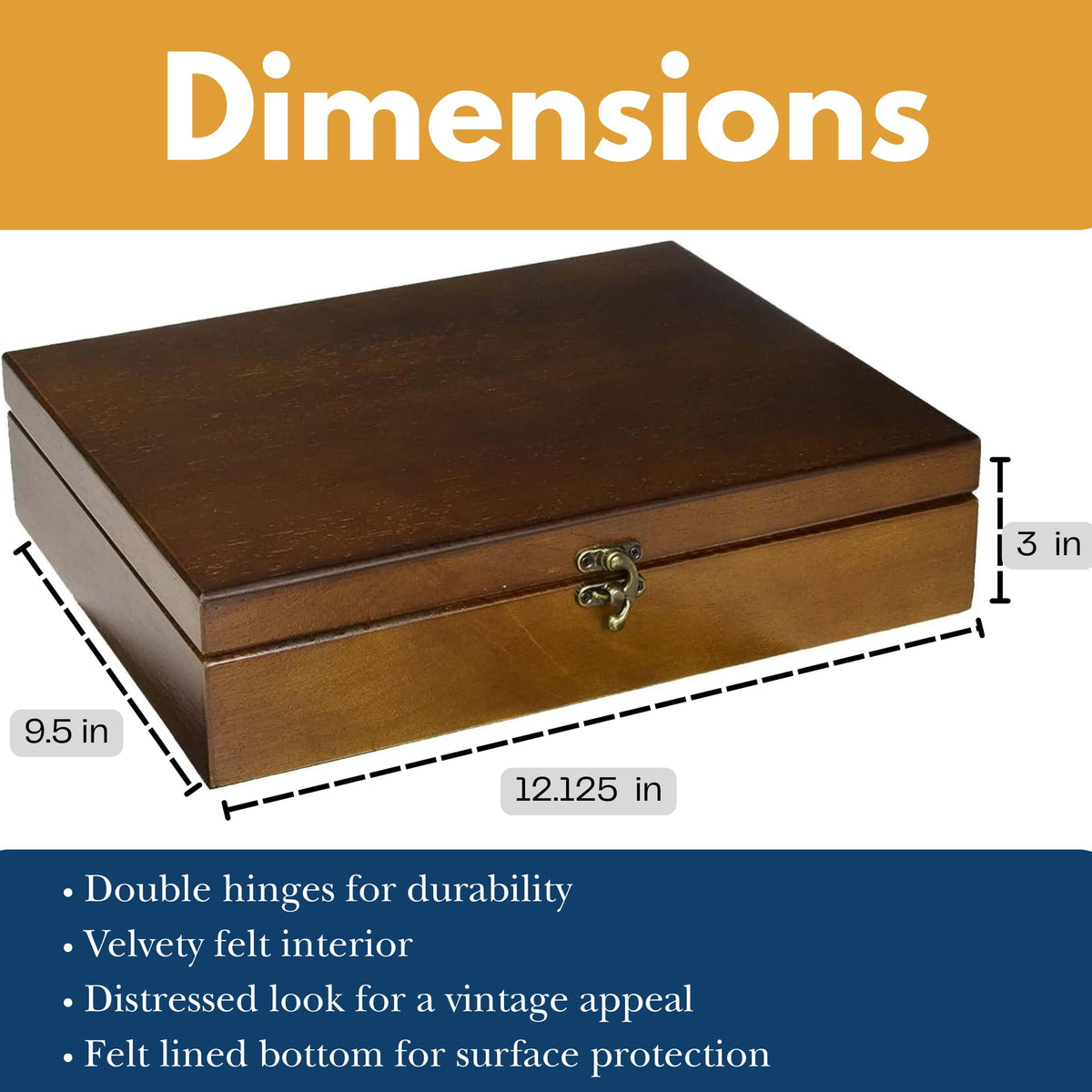 WE Games walnut finish memory box highlighting natural wood grain.