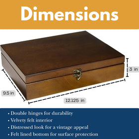 WE Games walnut finish memory box highlighting natural wood grain.