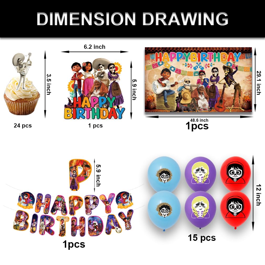We1Fit Disney Coco balloon set adds color and whimsy to the celebration.