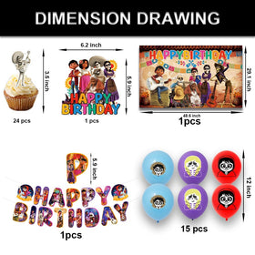 We1Fit Disney Coco balloon set adds color and whimsy to the celebration.