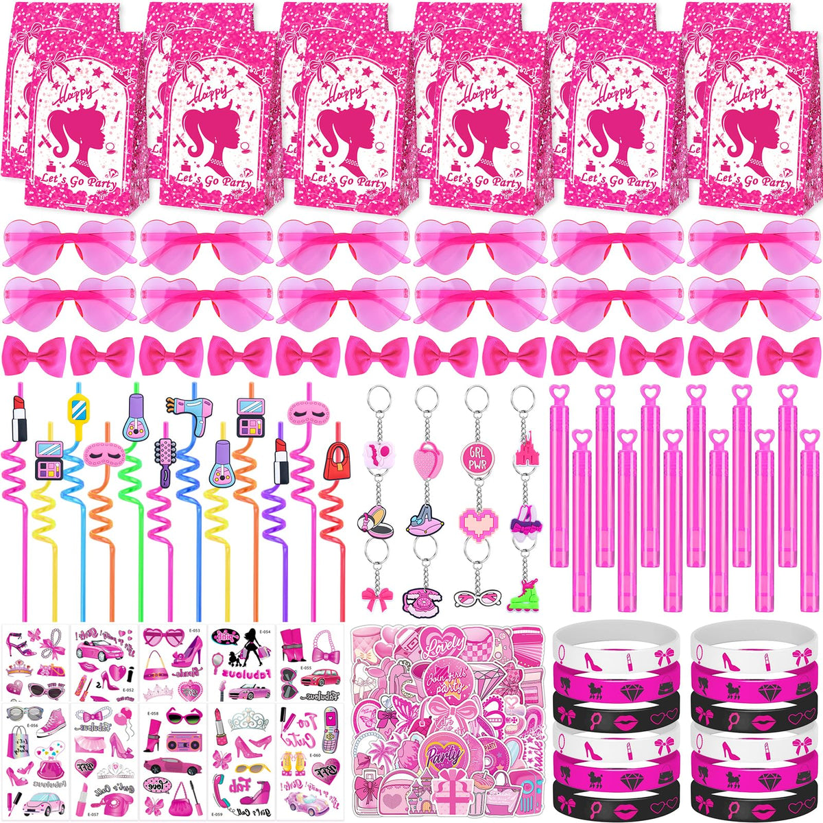 We1stdsee pink princess favors collection for birthday celebrations.
