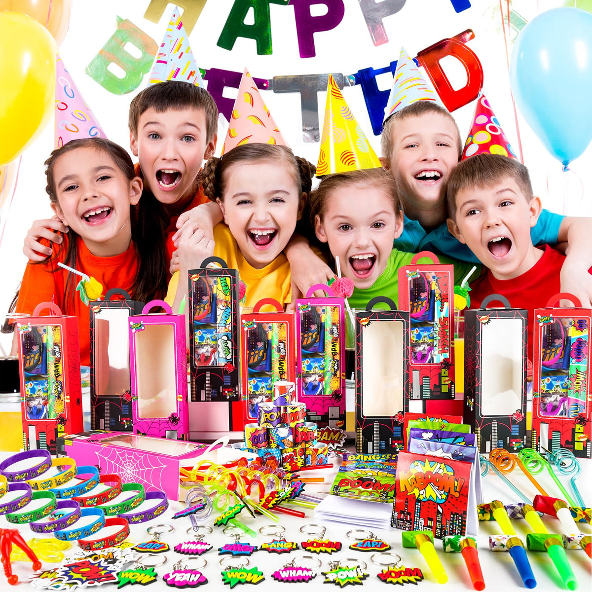 We1stdsee spider slap bracelets add colorful fun to party activities.