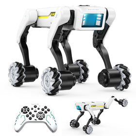 WEACFUS Smart Robot Dog walking smoothly with wheel-based motion.