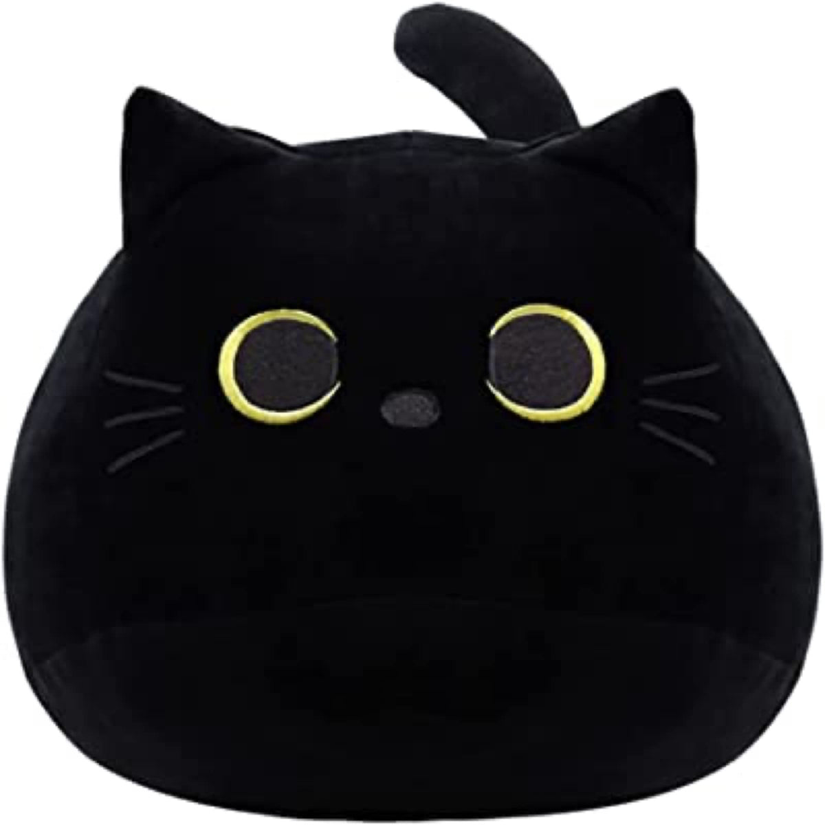 WeBingo black cat plush 16-inch full view highlights cozy cuddle design.
