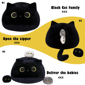 WeBingo black cat plush office nap buddy for relaxing breaks