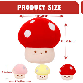 WeBingo mushroom plush back zipper with three baby companions for whimsy.