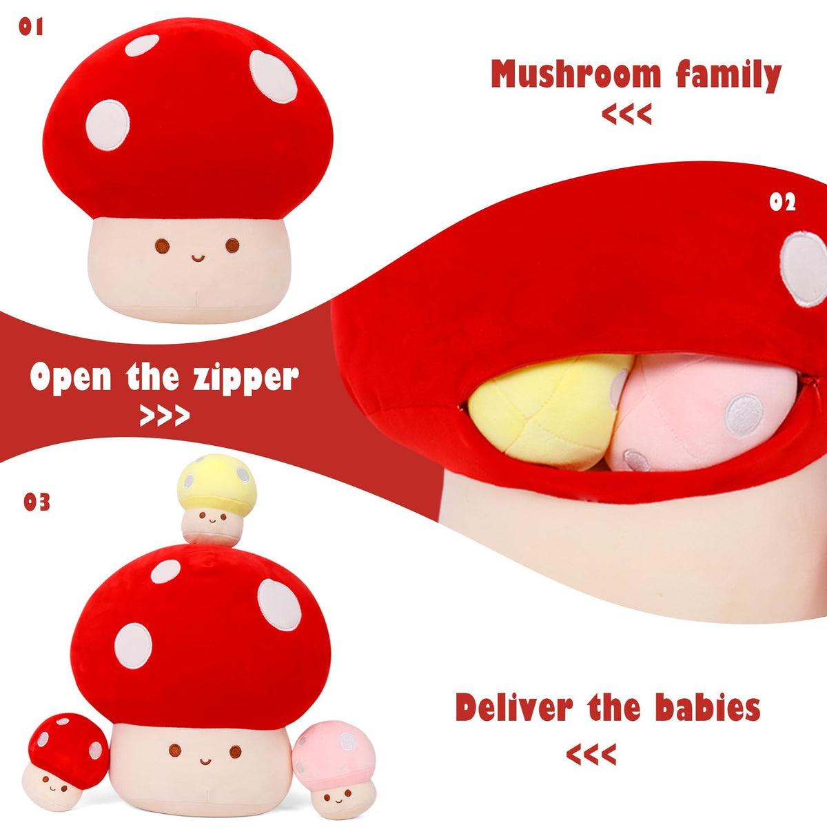 WeBingo mushroom plush toy, cute decor that sparks imaginative play.
