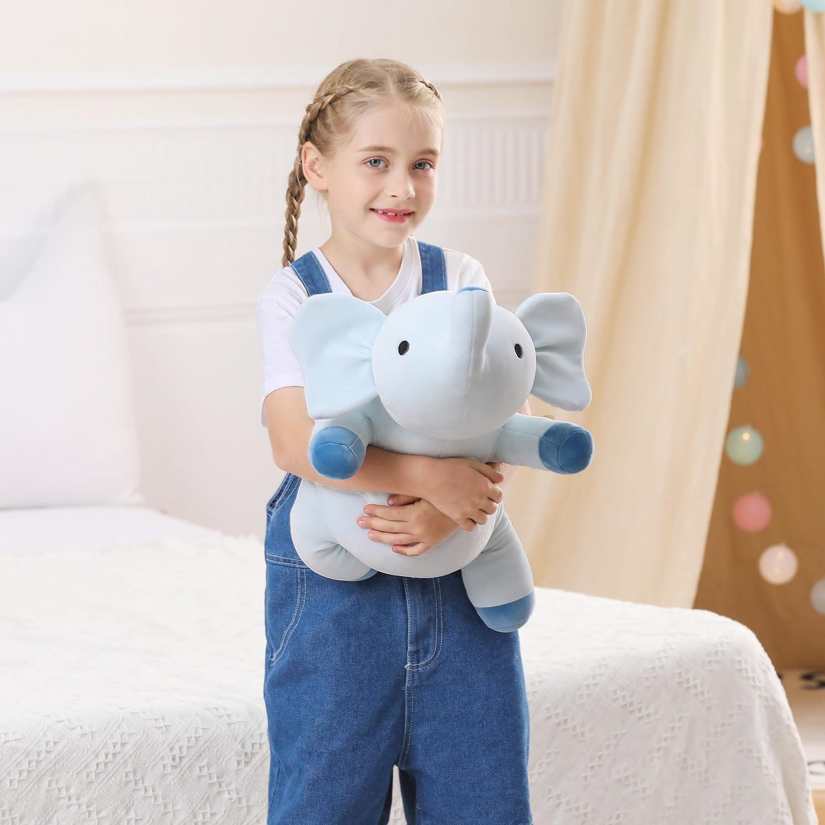 WeBingo weighted elephant with soft plush fabric for a soothing bedtime hug