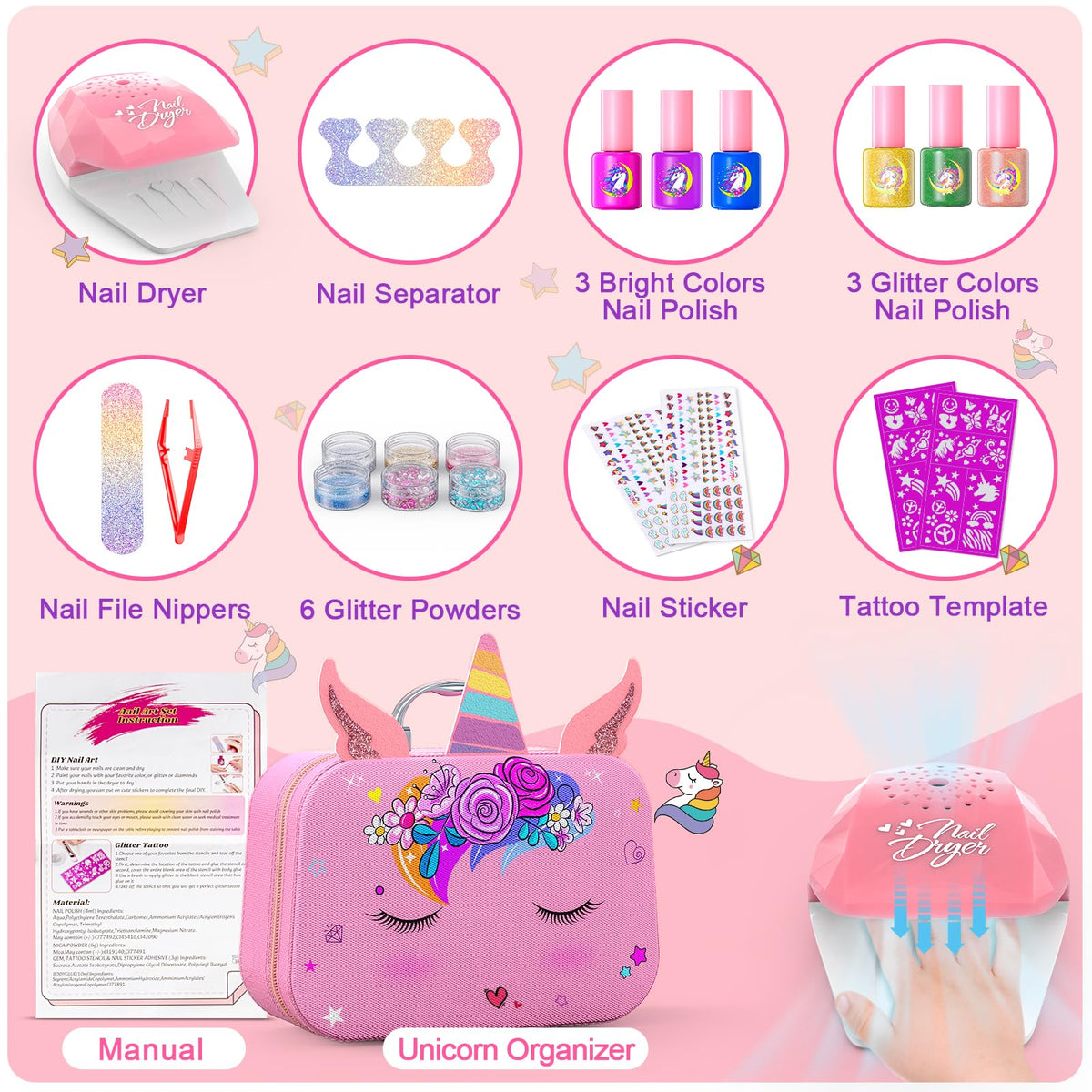 Websonaw glitter powder pack adds sparkling accents for playful designs.