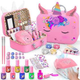 Websonaw kids nail polish set in unicorn box for organized, playful nail art sessions.