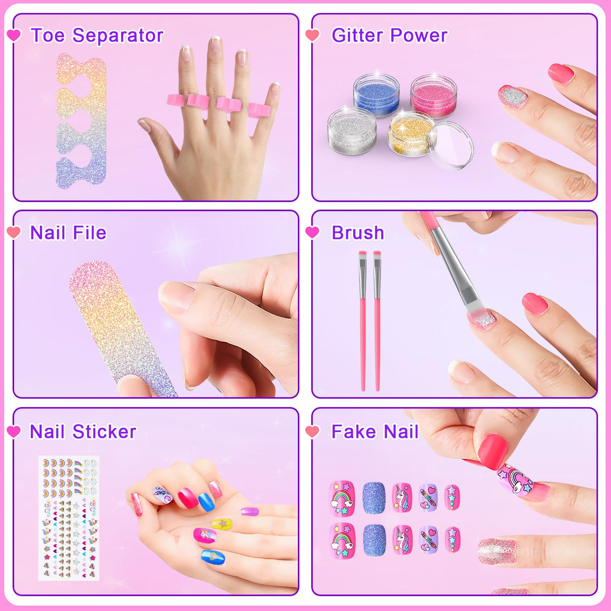 Websonaw nail file and brushes for smooth, precise detailing.