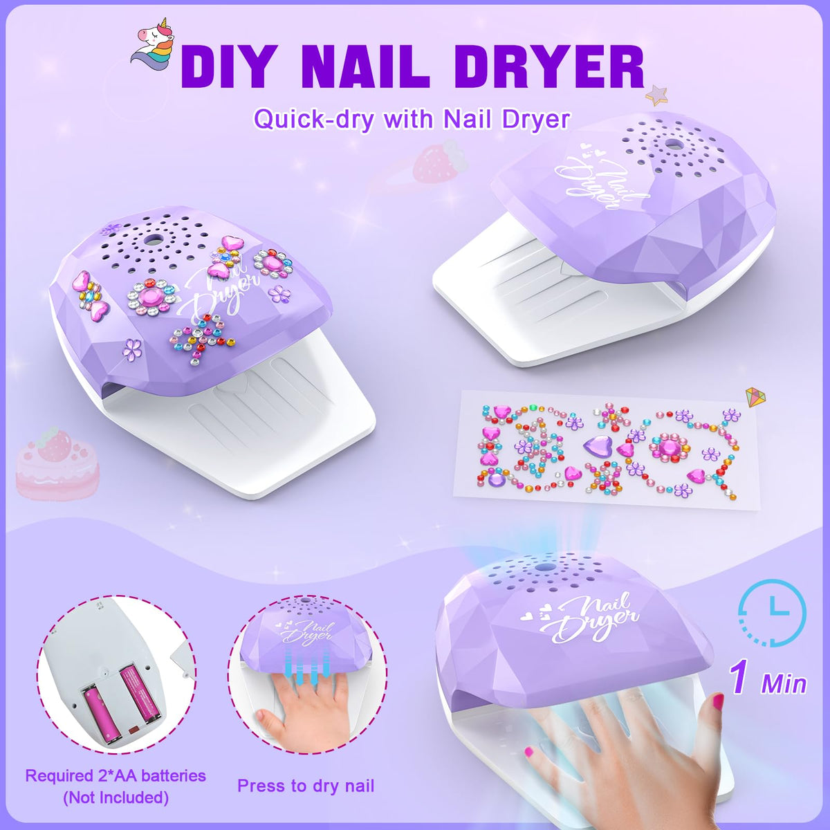 Websonaw unicorn organiser box keeps polishes neatly stored during playtime