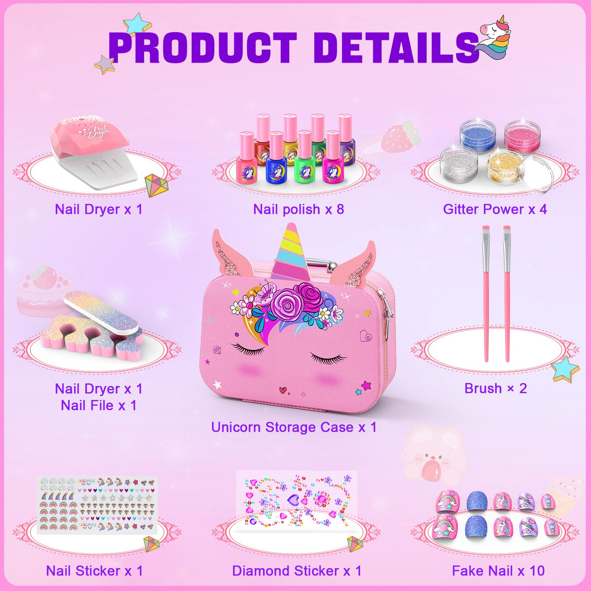 Websonaw unicorn organiser case keeps all polishes neatly stored.