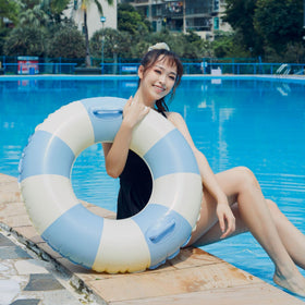 WeddPtyFr adult lounge float in blue for relaxing water time.