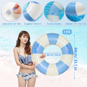 WeddPtyFr blue pool float with heavy-duty handle for easy grip.