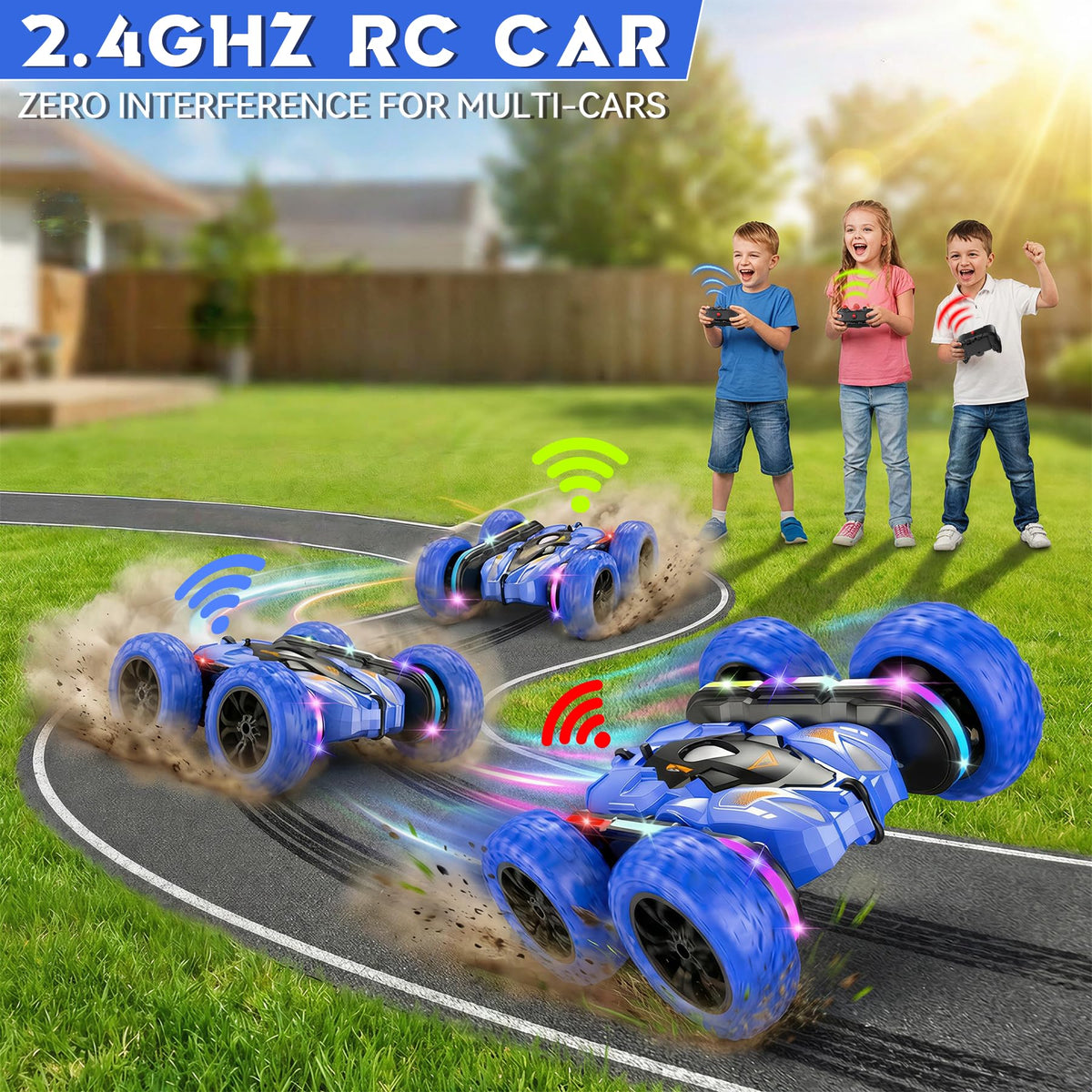 Wedopro RC Car all-terrain tires absorb shocks on stairs and pavement