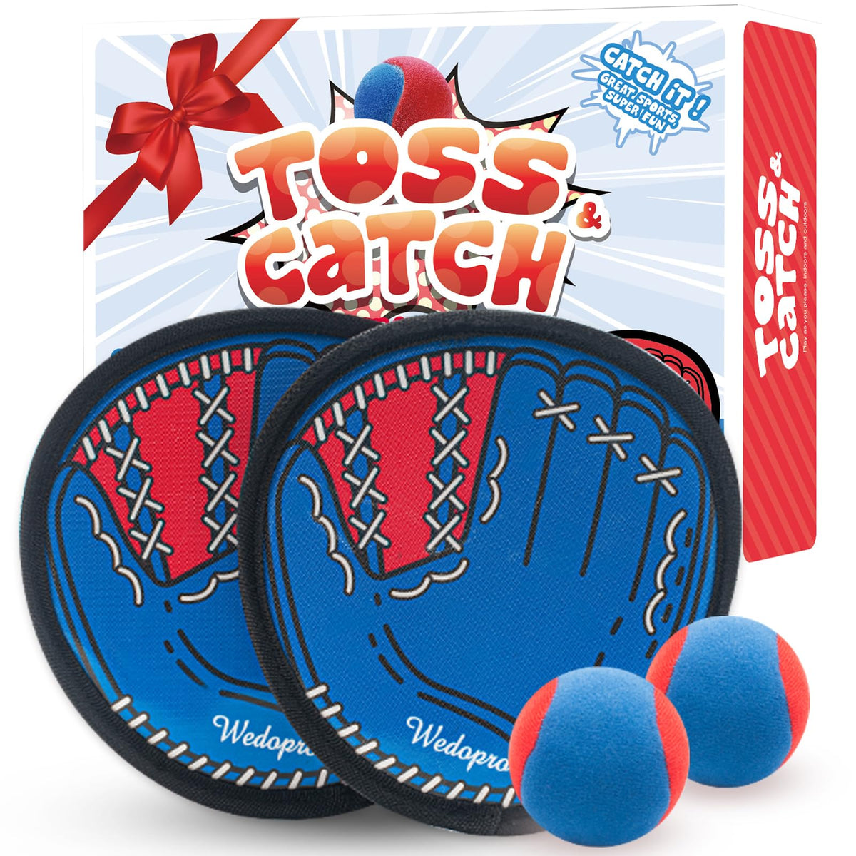Wedopro toss and catch paddles and balls for family outdoor play