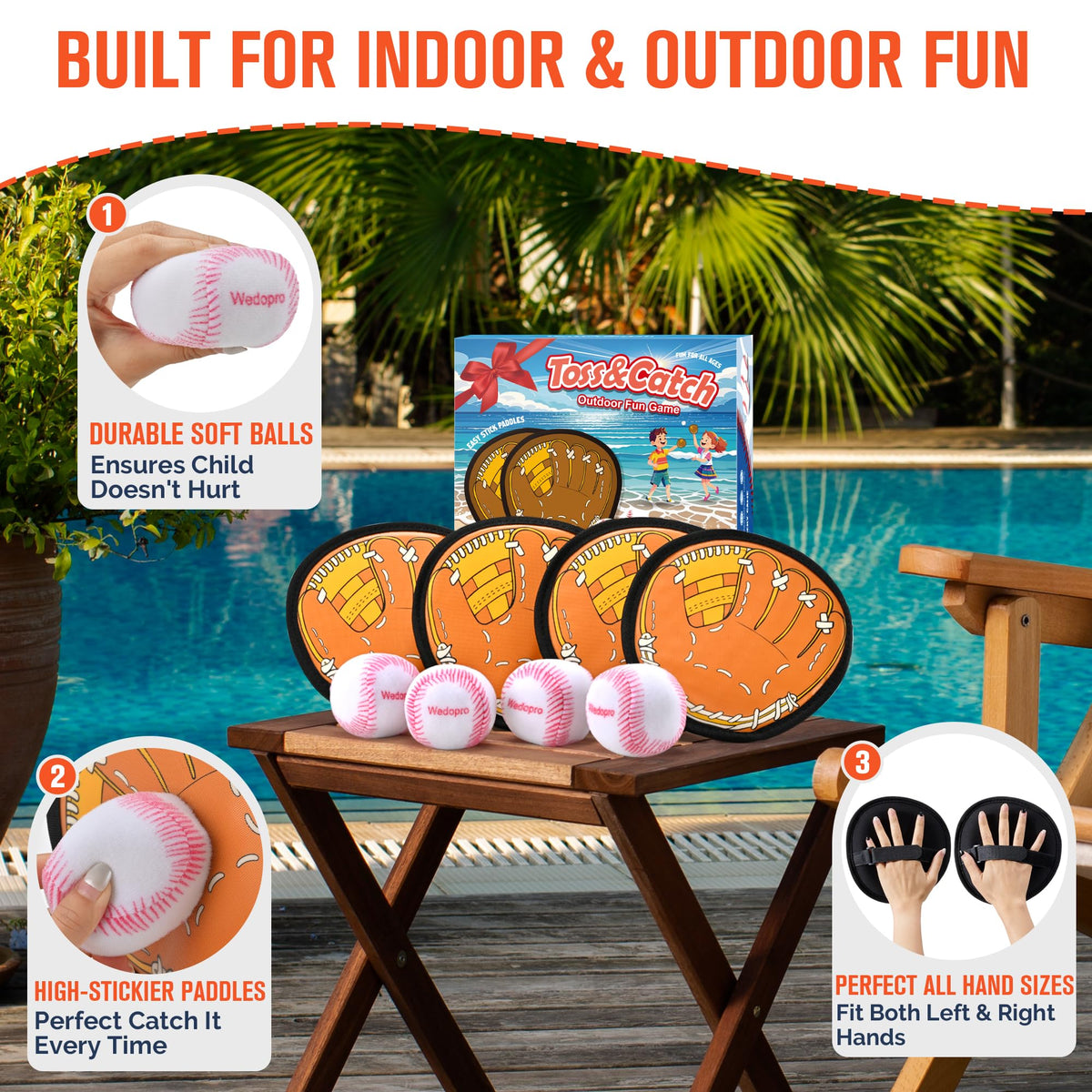 Wedopro waterproof paddles support pool, beach, and outdoor play all summer