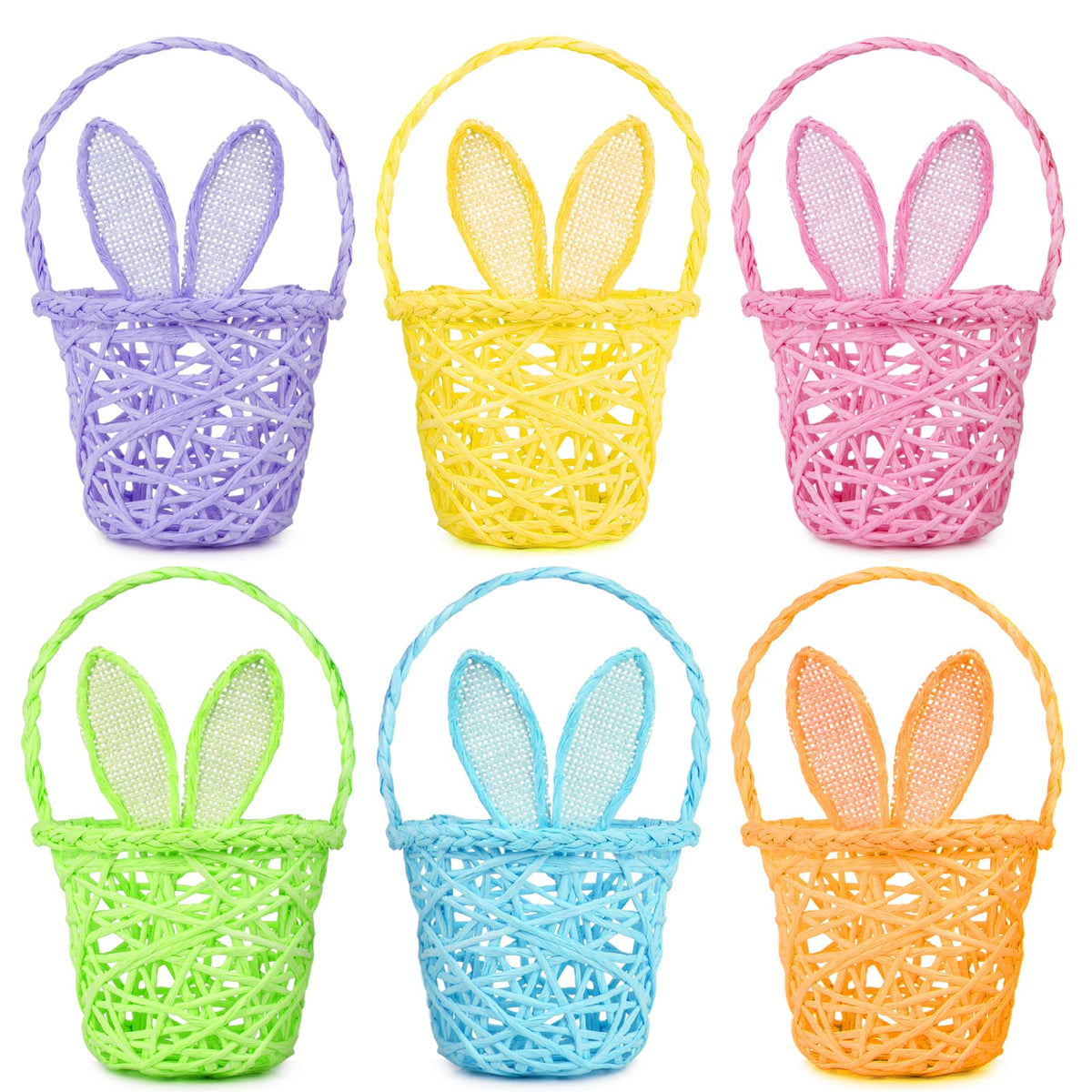 WeDoSoy Easter basket set with handmade bunny ears in full color mix for gifting.