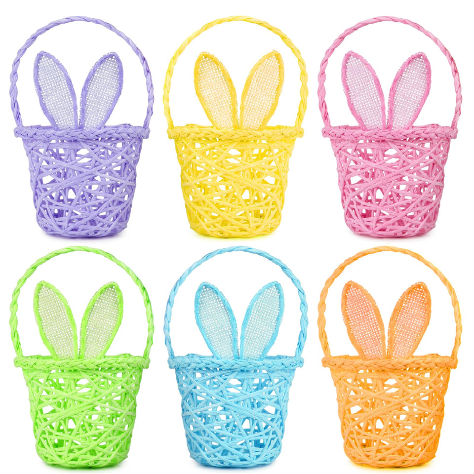 WeDoSoy Easter basket set with handmade bunny ears in full color mix for gifting.