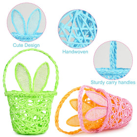 WeDoSoy Easter basket close-up in pink emphasizes gentle texture, perfect for gifting.
