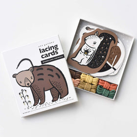 Wee Gallery Woodland Lacing Cards offer silent learning and focus.