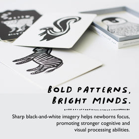 Wee Gallery high-contrast baby visual stimulation card sparks curiosity during daily play