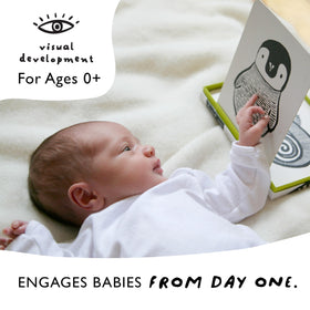 Wee Gallery high-contrast black-white card promotes early attention with crisp contrasts