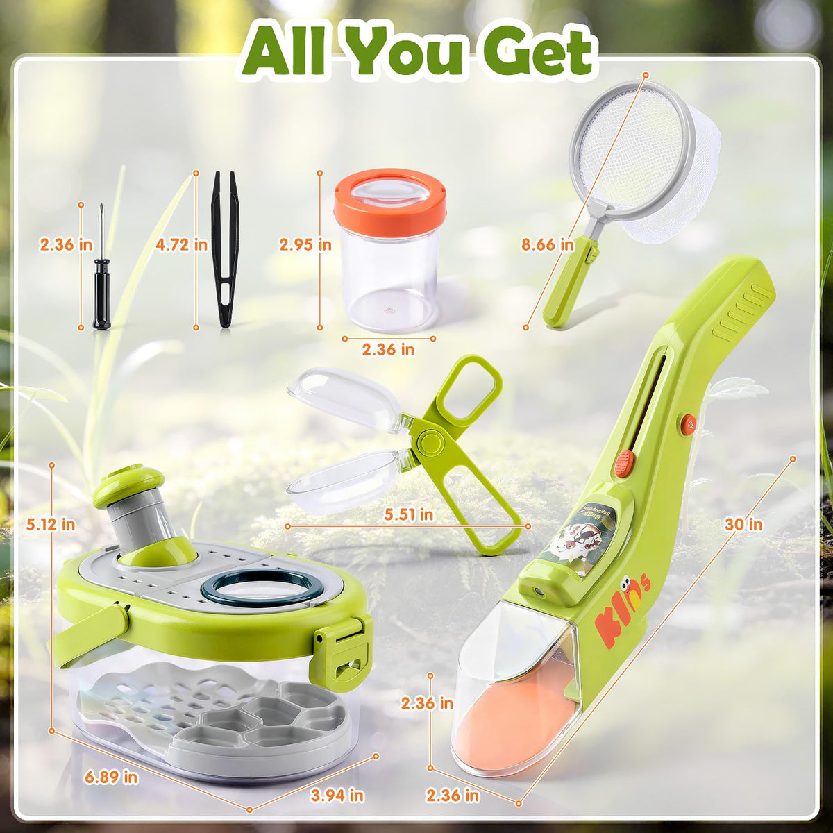 WeeHomm large bug catcher helps safe observation of bigger insects.