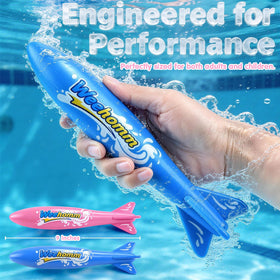 WeeHomm dual-color pink and blue torpedo pool toy underwater visibility