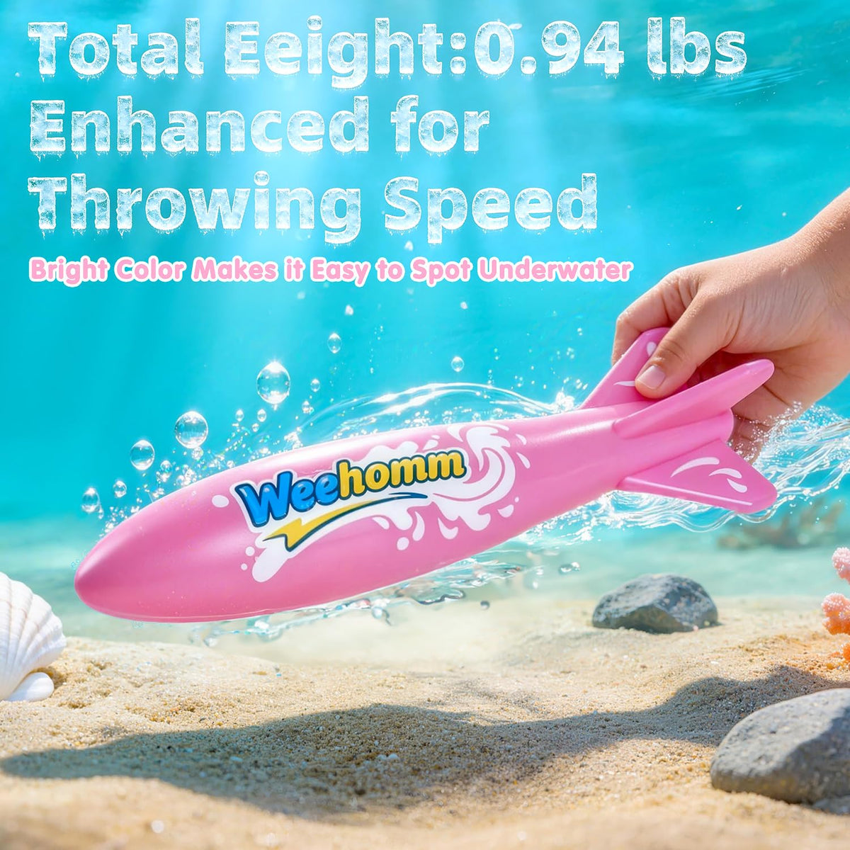 WeeHomm easy-grip diving torpedo ready for swift throws