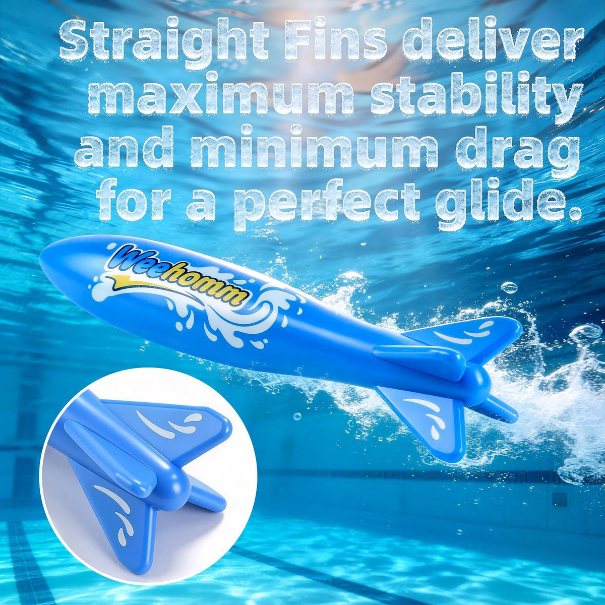 WeeHomm fast-gliding torpedo in water for dynamic play