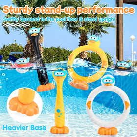 WeeHomm dual colored ducks floats provide visible pool targets.