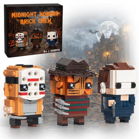 WeekCare Halloween horror figures building set, three display-ready figures for spooky shelf decor.