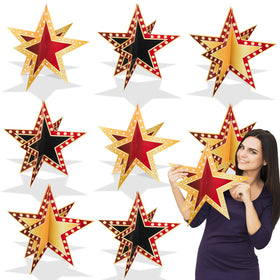 Weekgrat 18-piece star centerpieces for 12-inch tables boost movie night ambiance.