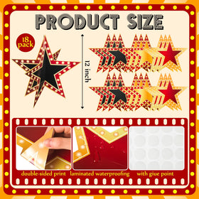 Weekgrat 3D star centerpieces provide depth to red carpet party décor.