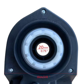 Close-up of the 20mm shaft hole on the Weelye gearbox.