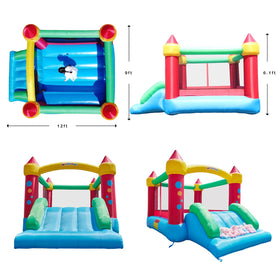 WeeOneKids air bounce house backyard setup demonstrates quick assembly and tidy storage.