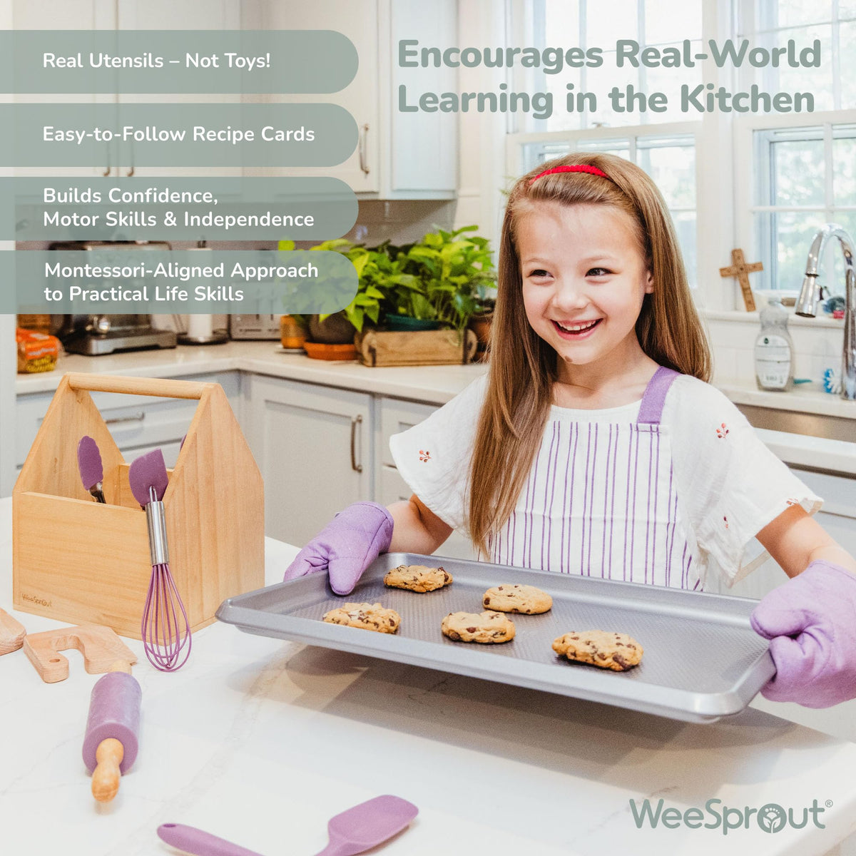 WeeSprout Little Chef cutting board with kid-friendly prep surface.